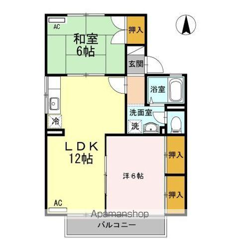 池田ファミリーゼーション E棟(2LDK/2階)の間取り写真