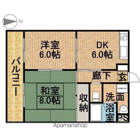 オズハウス3(2DK/1階)の間取り写真