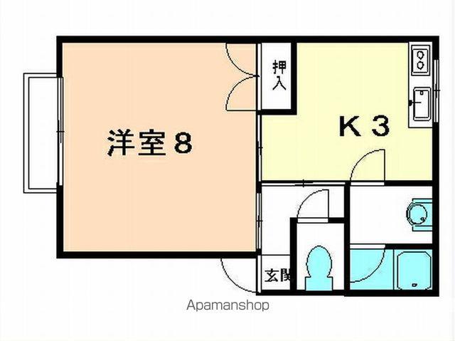 マリンヒルズ21(1DK/2階)の間取り写真