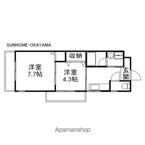 グランヴィスタ安倉(2K/4階)の間取り写真
