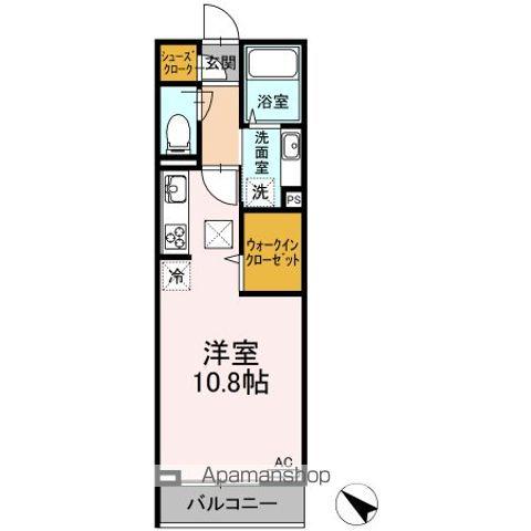 カーサグラナーテ(ワンルーム/1階)の間取り写真