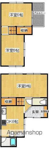 高松琴平電鉄琴平線 三条駅(高松) 徒歩10分 2階建 築47年(3DK)の間取り写真