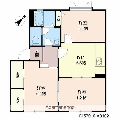 フレグランス唐原  A棟(3DK/1階)の間取り写真