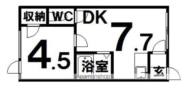 リバティBOX A(1DK/1階)の間取り写真