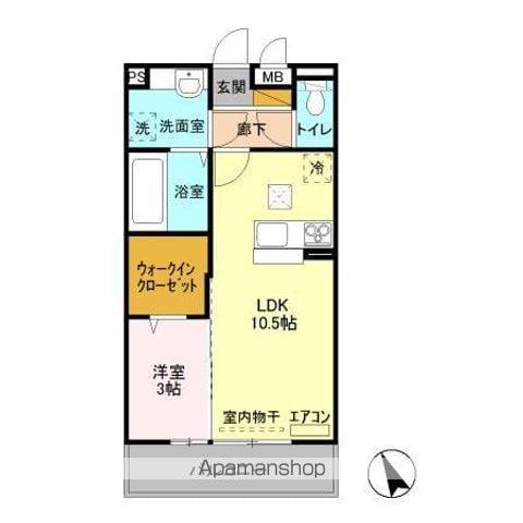 カーサ フェリーチェ(1LDK/1階)の間取り写真