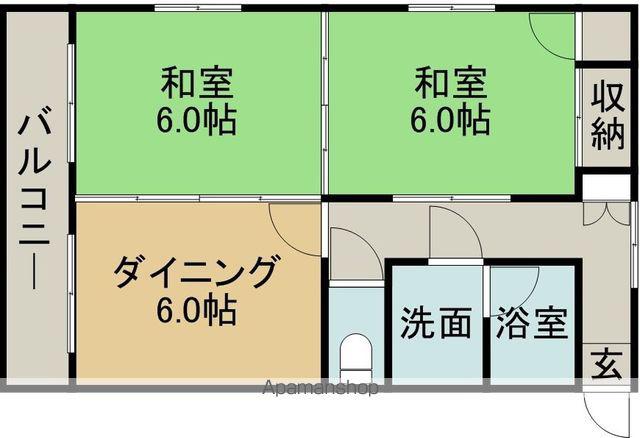 アメニティハイツ(2DK/2階)の間取り写真