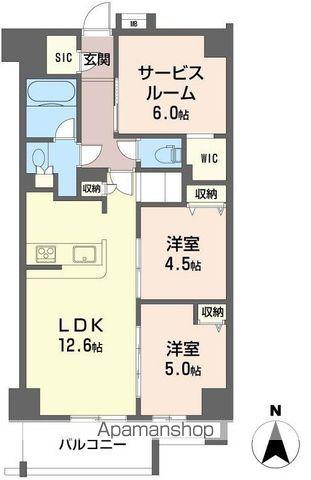 ツインズ国立Ⅱ(2SLDK/8階)の間取り写真