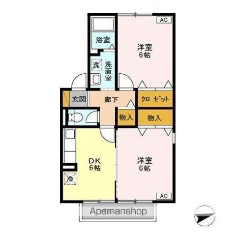 メイヒルズⅢ(2DK/2階)の間取り写真