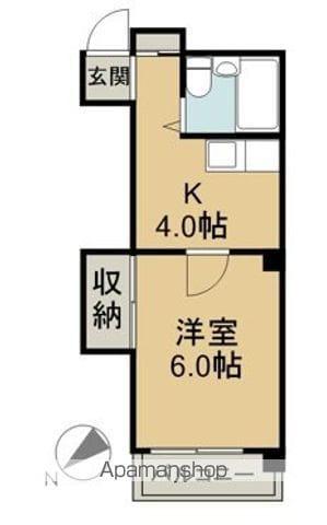 たけうちビル(1K/3階)の間取り写真