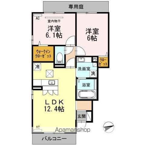 グレイス ソシアM C棟(2LDK/1階)の間取り写真