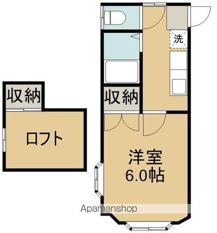 ホワイトキャッスル20番館(1K/2階)の間取り写真