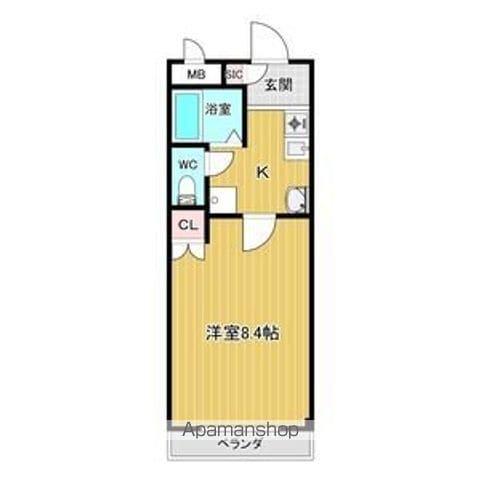 レジデンス赤坂(1K/1階)の間取り写真