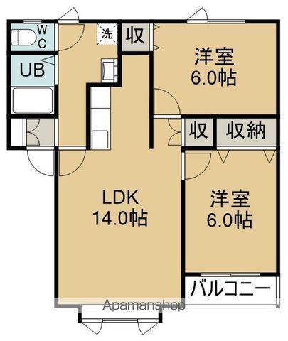 ピュア藤城(2LDK/2階)の間取り写真