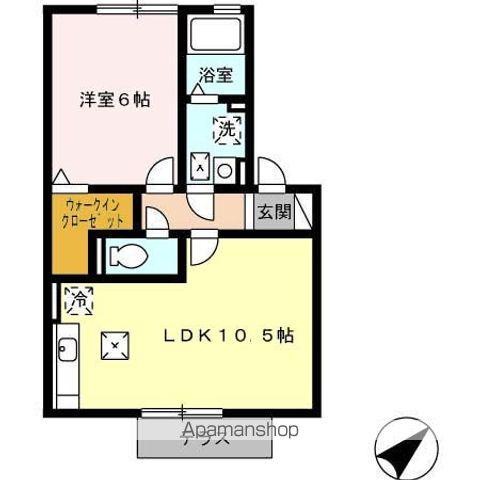 スターパレス下松 ペガサス館(1LDK/1階)の間取り写真