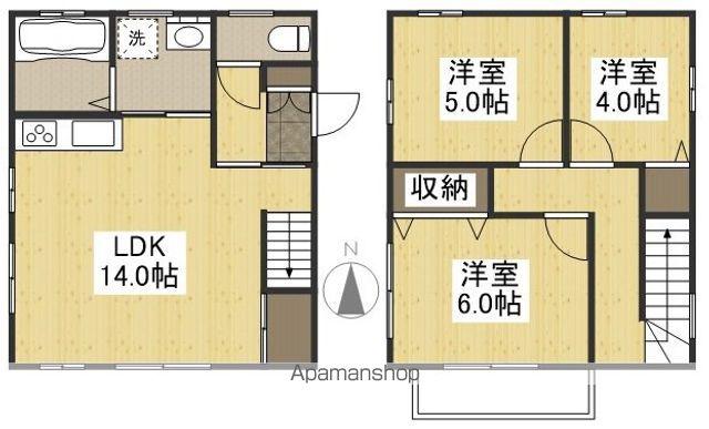 山陽本線 東岡山駅 徒歩20分 2階建 築20年(3LDK)の間取り写真