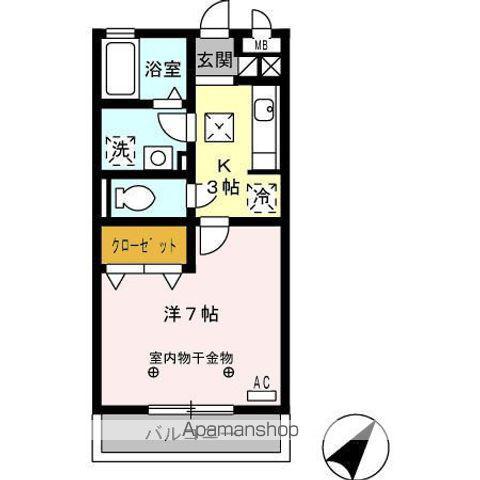 リフレさつき(1K/1階)の間取り写真