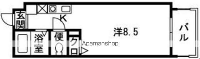 パピルスⅡ(ワンルーム/6階)の間取り写真