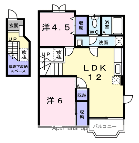 レジオン・ドヌールⅡ(2LDK/2階)の間取り写真
