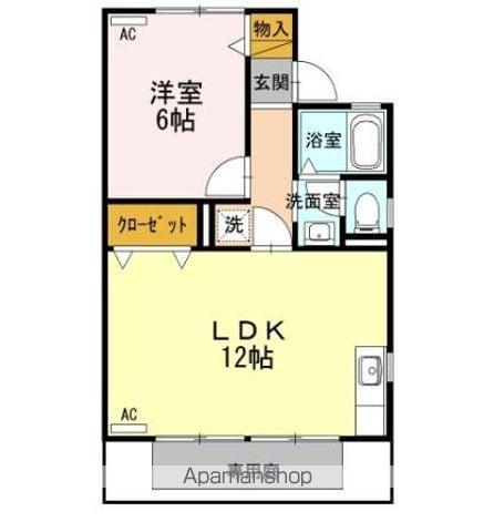 K・Iセジュール(1LDK/1階)の間取り写真