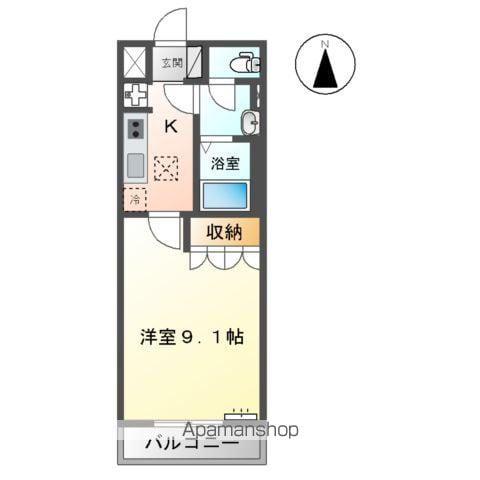 ファーストヒルズ(1K/1階)の間取り写真