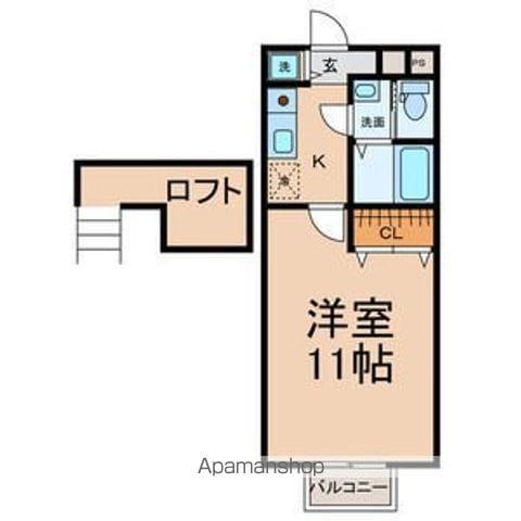 ノースEN LIGHTS 藤ヶ丘(1K/2階)の間取り写真