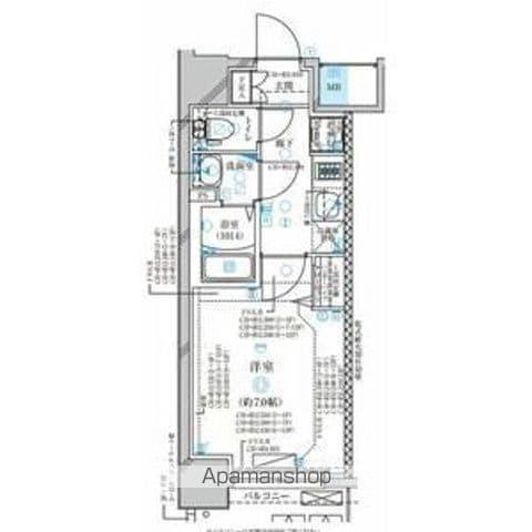 ディアレイシャス名古屋太閤通Ⅲ(1K/6階)の間取り写真