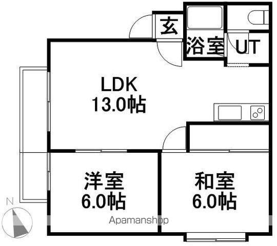 ローゼンハイム(2LDK/2階)の間取り写真