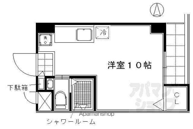 セントラルハイツ(ワンルーム/4階)の間取り写真