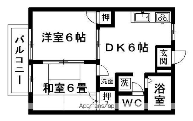 ハウスアルデンテ(2DK/2階)の間取り写真
