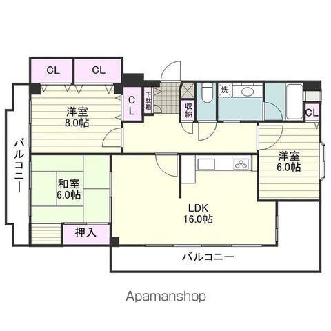 メモリーハイツ・ヨネックス(3LDK/1階)の間取り写真
