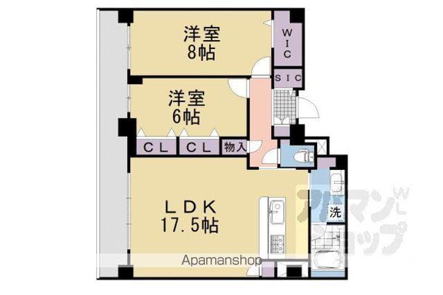 ROUAGE御所南(2LDK/2階)の間取り写真