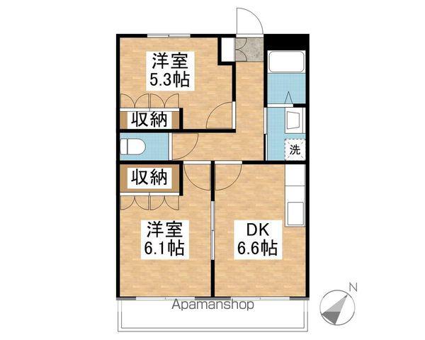 ディアコート・愛(2DK/2階)の間取り写真