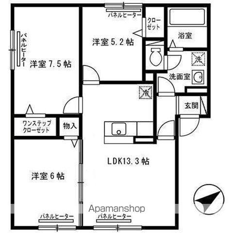 ルナメゾンⅠ(3LDK/2階)の間取り写真