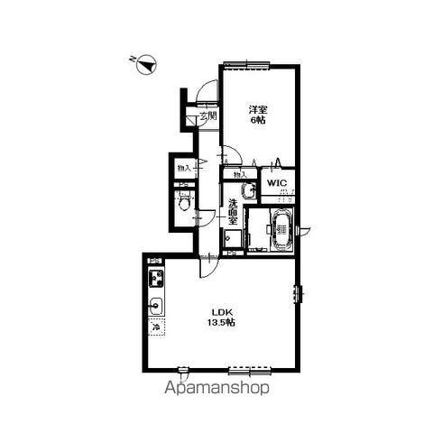 リーブル ラピスローズ(1LDK/1階)の間取り写真