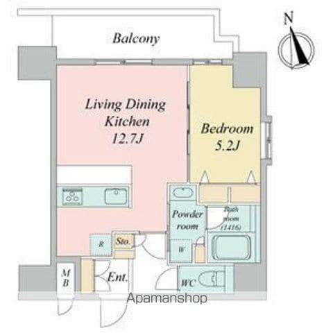 スプランディッド大須門前町(1LDK/10階)の間取り写真