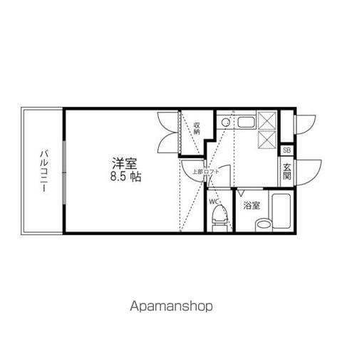 ベルシティエクセル泉(1K/5階)の間取り写真