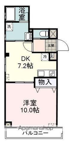 グリーンヒルくさなぎ(1DK/2階)の間取り写真