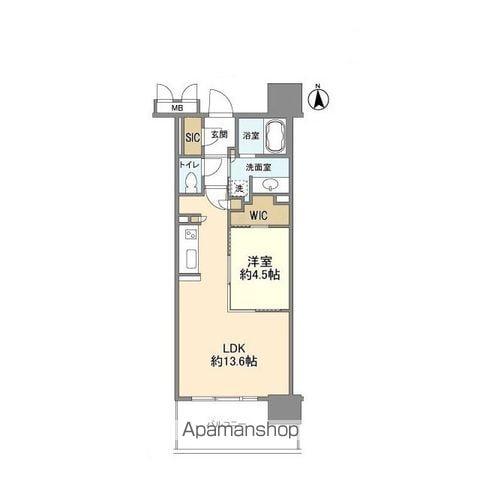 OPUS RESIDENCE SHINSAIBASHI SOUT(1LDK/9階)の間取り写真