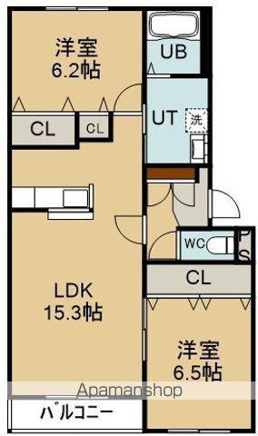 ル・シャルールレジェⅡ(2LDK/1階)の間取り写真
