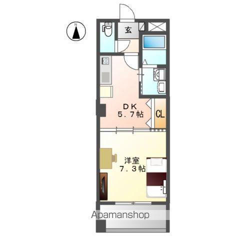 リバパレス鶴舞(1DK/9階)の間取り写真