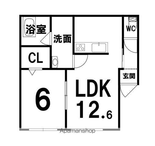 西11条南19丁目MS(1LDK/1階)の間取り写真