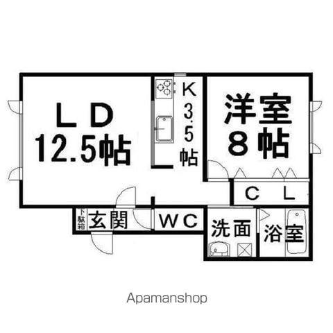 ステラハウス1(1LDK/1階)の間取り写真