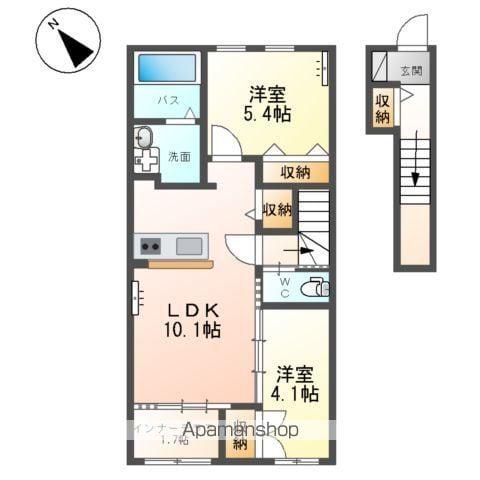 ベルディウム(2LDK/2階)の間取り写真