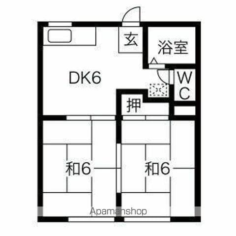 第3フォーブル笠縫(2DK/2階)の間取り写真