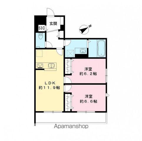 フィカーサ柏の葉(2LDK/1階)の間取り写真