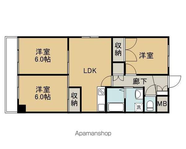 ライブタウン宝来(3LDK/3階)の間取り写真