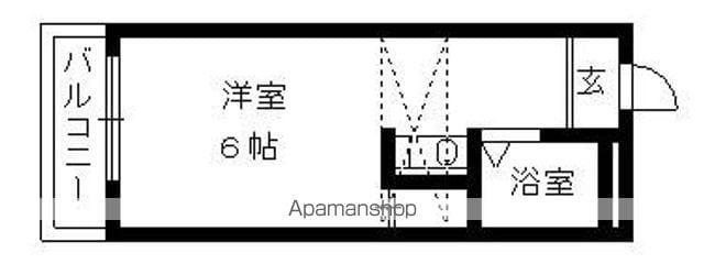 パシフィックハイツ(1K/1階)の間取り写真