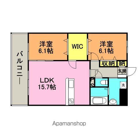 レジデンシャル(2LDK/1階)の間取り写真