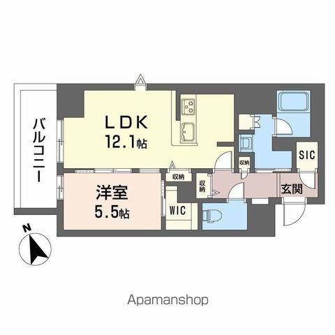 ラヴェール横川(1LDK/5階)の間取り写真