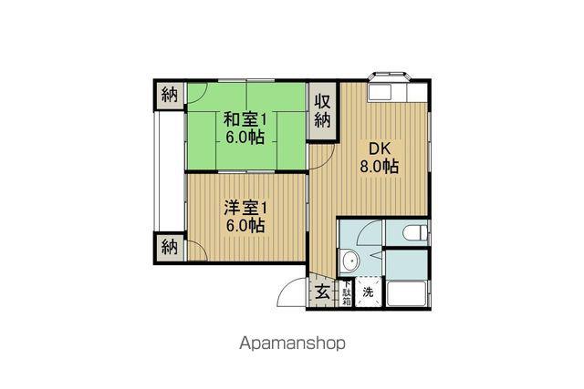 アイディール・パーソンズB棟(2DK/1階)の間取り写真